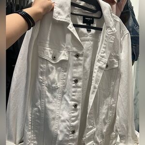 Forever 21 denim white oversized jacket